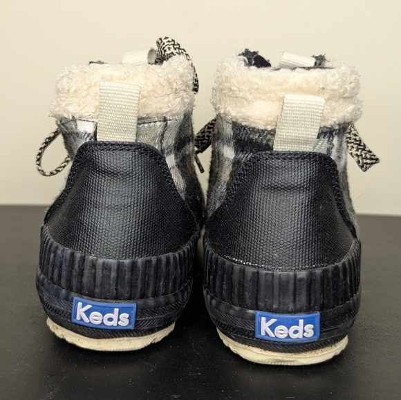 Keds Women's Scout III Rain Boot Water Resistant Insulated Black White Plaid 8 - Picture 5 of 10